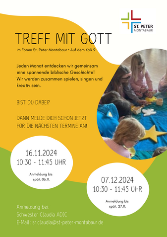 Einladungsflyer Treff mit Gott November und Dezember